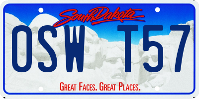SD license plate 0SWT57
