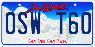 SD license plate 0SWT60