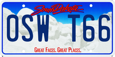 SD license plate 0SWT66