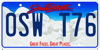 SD license plate 0SWT76
