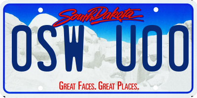 SD license plate 0SWU00