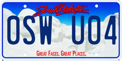 SD license plate 0SWU04