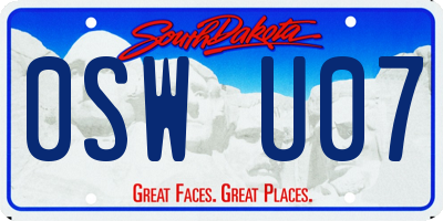 SD license plate 0SWU07