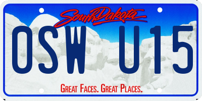SD license plate 0SWU15