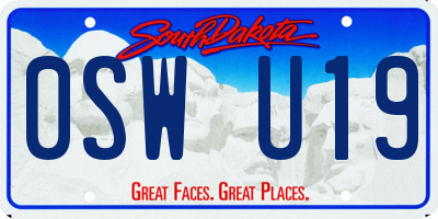 SD license plate 0SWU19