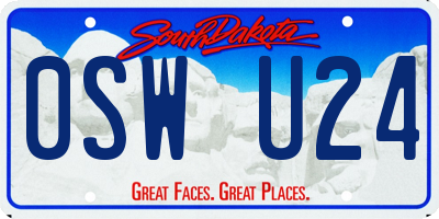 SD license plate 0SWU24