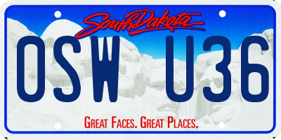 SD license plate 0SWU36
