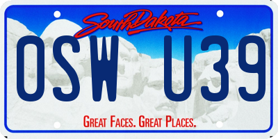 SD license plate 0SWU39