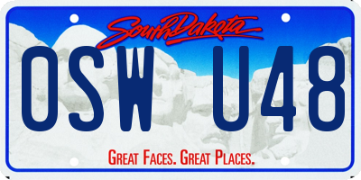 SD license plate 0SWU48