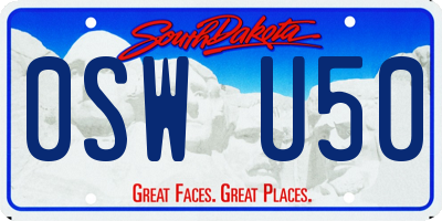 SD license plate 0SWU50