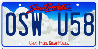 SD license plate 0SWU58