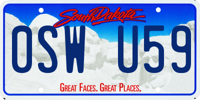 SD license plate 0SWU59