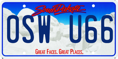 SD license plate 0SWU66