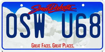 SD license plate 0SWU68