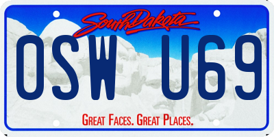 SD license plate 0SWU69