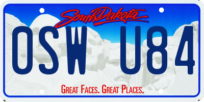 SD license plate 0SWU84