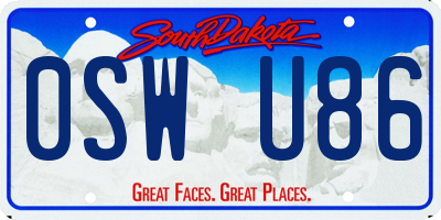 SD license plate 0SWU86