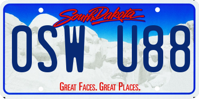 SD license plate 0SWU88