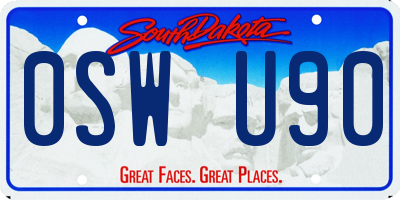 SD license plate 0SWU90