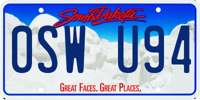 SD license plate 0SWU94