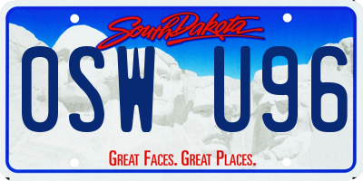 SD license plate 0SWU96
