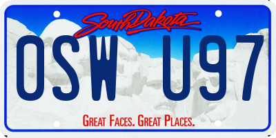SD license plate 0SWU97
