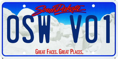 SD license plate 0SWV01