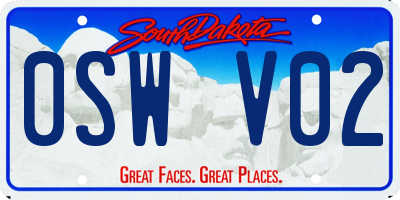 SD license plate 0SWV02