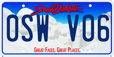 SD license plate 0SWV06