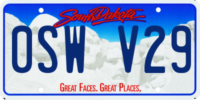 SD license plate 0SWV29