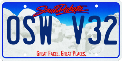 SD license plate 0SWV32