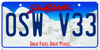 SD license plate 0SWV33