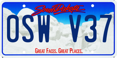 SD license plate 0SWV37