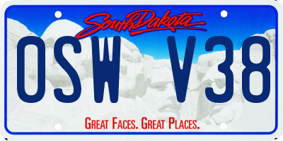 SD license plate 0SWV38