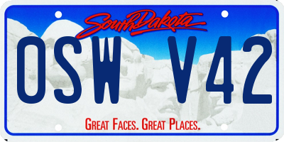SD license plate 0SWV42