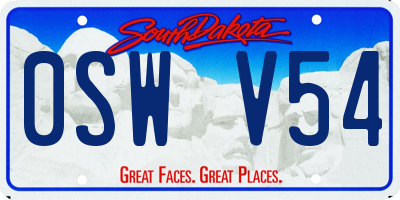 SD license plate 0SWV54