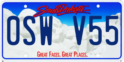 SD license plate 0SWV55