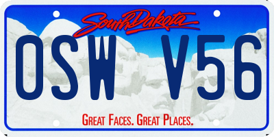 SD license plate 0SWV56
