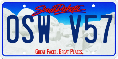 SD license plate 0SWV57