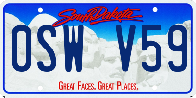SD license plate 0SWV59