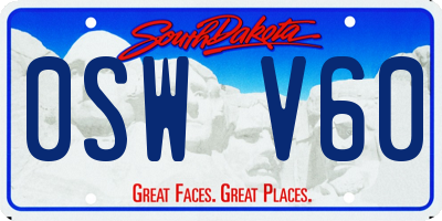 SD license plate 0SWV60