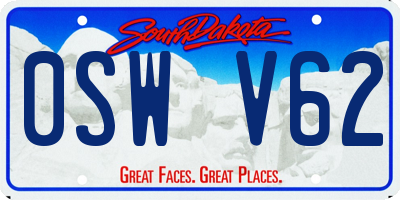 SD license plate 0SWV62