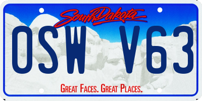 SD license plate 0SWV63