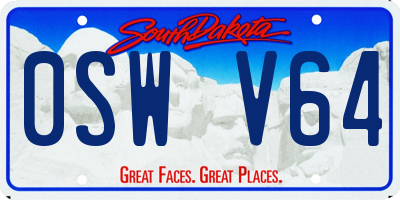 SD license plate 0SWV64