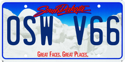SD license plate 0SWV66
