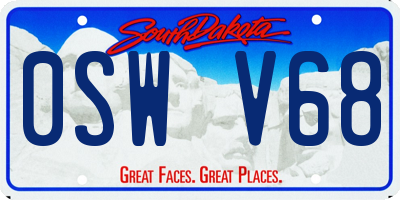 SD license plate 0SWV68