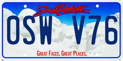 SD license plate 0SWV76