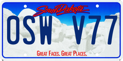 SD license plate 0SWV77