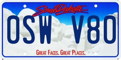 SD license plate 0SWV80