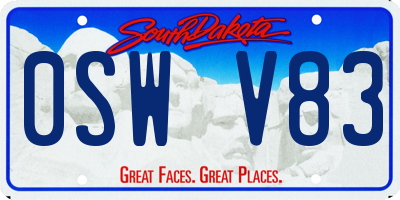 SD license plate 0SWV83